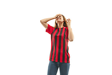 Image showing Belgian fan celebrating on white background