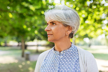 Image showing portrait of senior woman at summer park