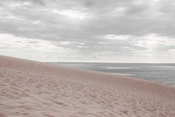 Image showing Sea and beach on a calm cloudy day