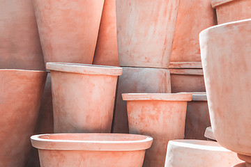 Image showing Texture of clay flowerpots