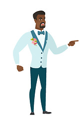 Image showing Furious groom screaming vector illustration.