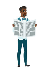 Image showing Groom reading newspaper vector illustration