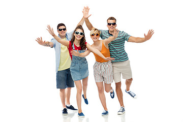 Image showing friends in sunglasses having fun