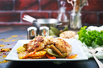 Image showing vegetables with cutlets