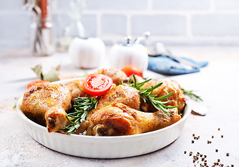 Image showing baked chicken legs 