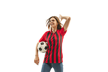 Image showing Belgian fan celebrating on white background