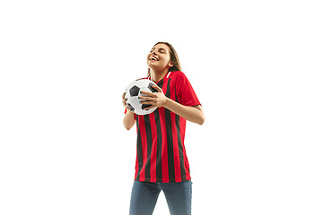 Image showing Belgian fan celebrating on white background