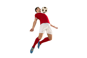 Image showing Professional football soccer player isolated white background