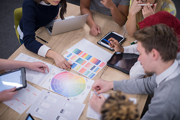 Image showing Multiethnic startup business team having meeting