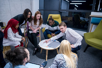 Image showing Multiethnic startup business team having meeting