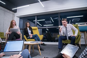 Image showing Multiethnic startup business team having meeting