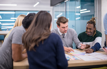 Image showing Multiethnic startup business team having meeting