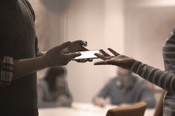 Image showing Business Team At A Meeting at modern office building