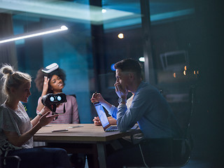 Image showing Multiethnic Business team using virtual reality headset