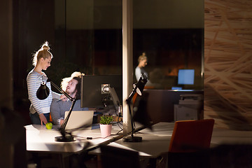 Image showing young designers in the night office