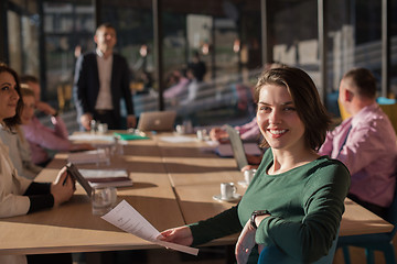 Image showing Business Team At A Meeting at modern office building