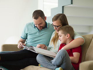 Image showing family with little boy enjoys in the modern living room