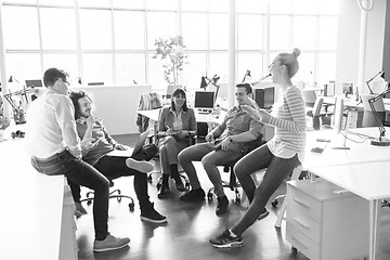 Image showing Young Business Team At A Meeting at modern office building