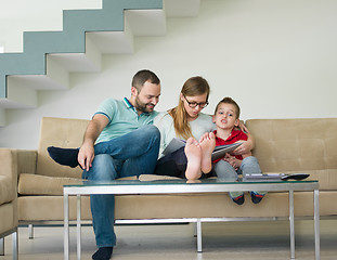 Image showing family with little boy enjoys in the modern living room