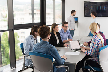 Image showing Business Team At A Meeting at modern office building