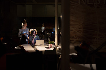 Image showing young designers in the night office