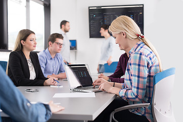 Image showing Business Team At A Meeting at modern office building