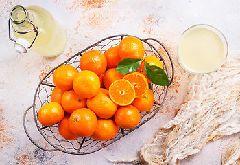 Image showing tangerines and tangerine juice
