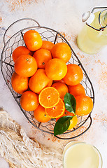 Image showing tangerines and tangerine juice