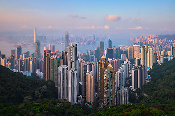 Image showing Hong Kong skyscrapers skyline cityscape view