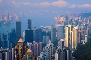 Image showing Hong Kong skyscrapers skyline cityscape view