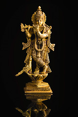 Image showing Krishna statue on white