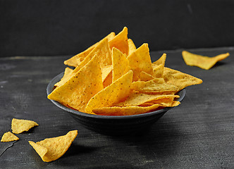 Image showing bowl of corn chips nachos