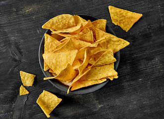 Image showing bowl of corn chips nachos