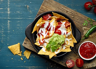 Image showing bowl of corn chips nachos