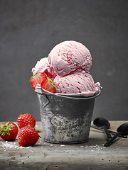 Image showing strawberry ice cream