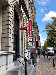 Image showing Street view and Foam museum facade in Old Amsterdam