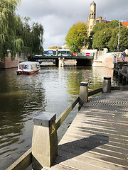 Image showing Autumn view of Old Amsterdam canal