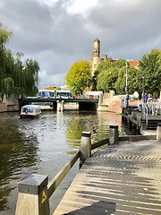 Image showing Autumn view of Old Amsterdam canal