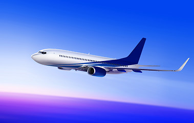 Image showing passenger aircraft in beautiful sky