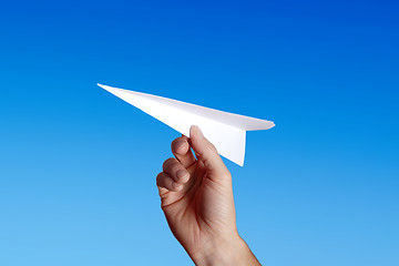 Image showing throwing a paper plane..