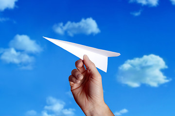 Image showing throwing a paper plane..