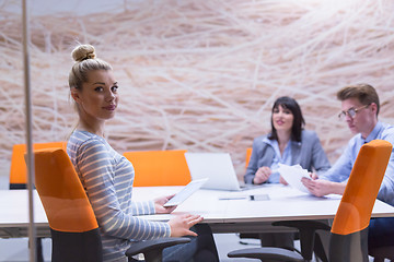 Image showing Business Team At A Meeting at modern office building