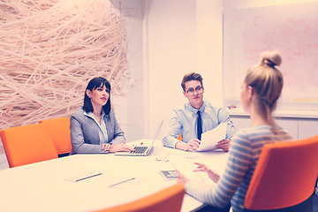 Image showing Business Team At A Meeting at modern office building