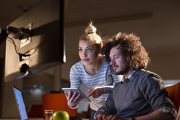 Image showing young designers in the night office