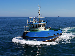 Image showing Harbour Tugboat at Speed.