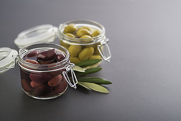 Image showing Olives in jar