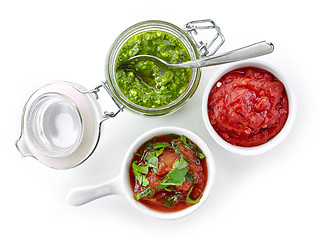 Image showing various homemade sauces