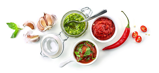 Image showing various homemade sauces