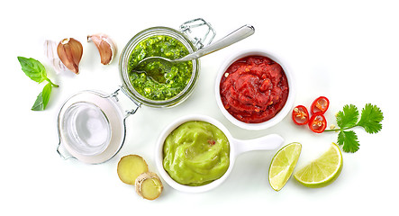 Image showing various homemade sauces