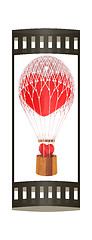Image showing Hot Air Balloon of heart with heart. Wedding concept. 3d render